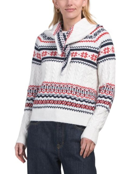 cupcakes & cashmere Sweaters - CUPCAKES & CASHMERE Crew Neck Sweater With Scarf